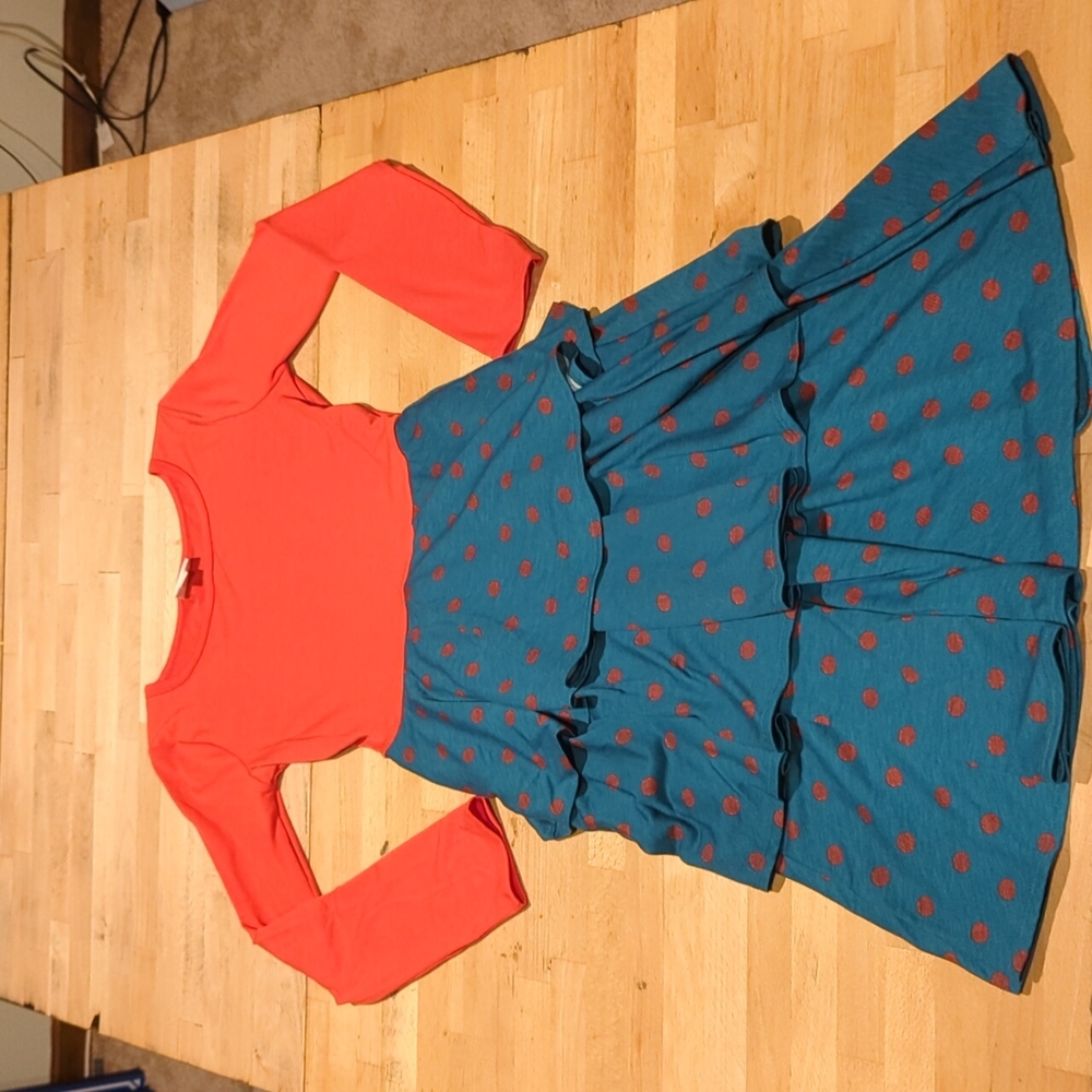 Cute retro tiered polka dot LuLaRoe dress small